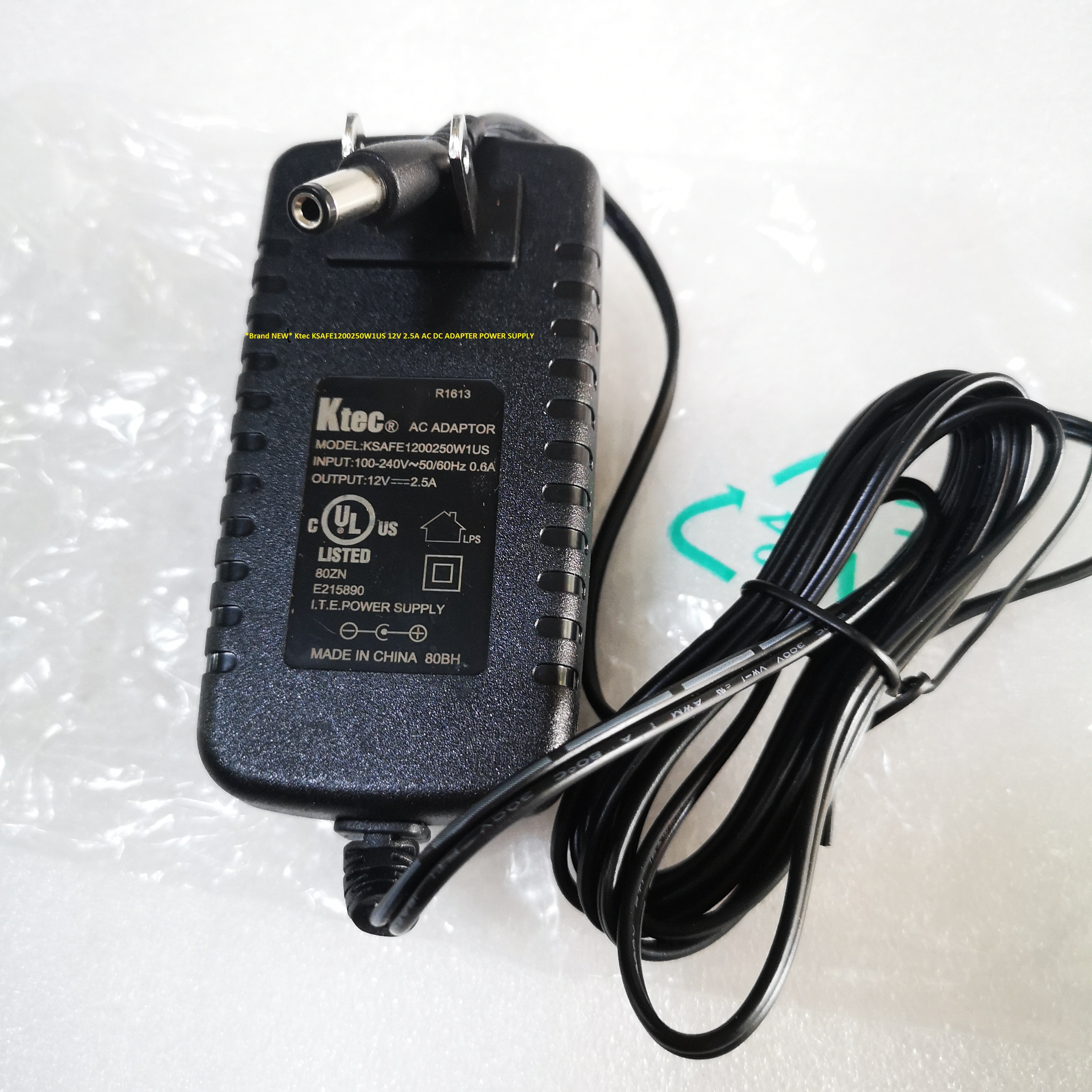 *Brand NEW* Ktec KSAFE1200250W1US 12V 2.5A AC DC ADAPTER POWER SUPPLY